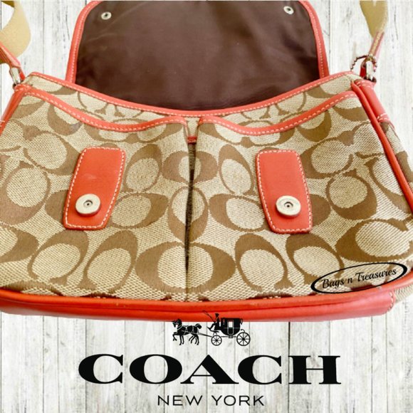 Coach Crossbody with Red Leather Trim - Picture 3 of 11